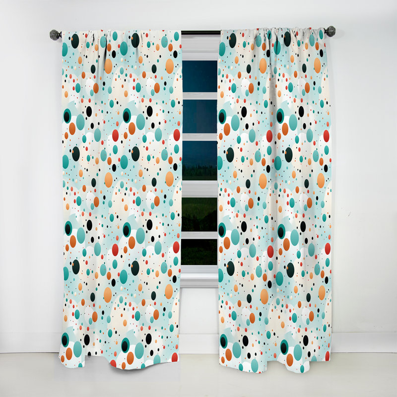 Motif géométrique à pois II - rideau abstrait - rideau obscurcissant - 1 panneau, L 52 po x L 63 po