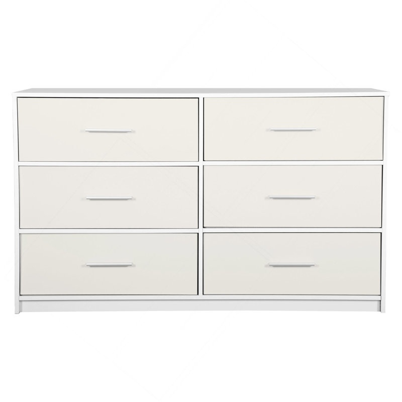 6-Drawer Dresser With Large Fabric Drawers, White