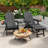 Folding Adirondack Chair with Ottoman & Cup Holders – Adjustable Back, HIPS Outdoor-797168541