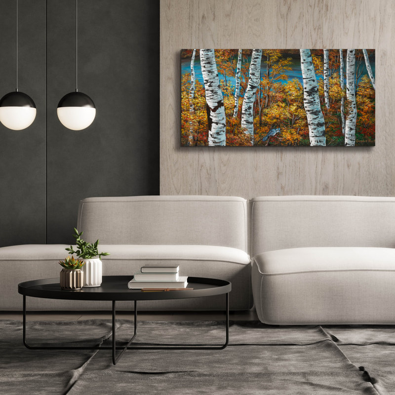  'Autumn Birch' by Campbell Frost Canvas Wall Art, 60" x 30"