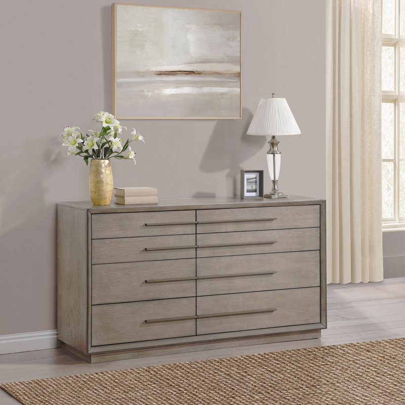Commode 8 tiroirs, Taupe