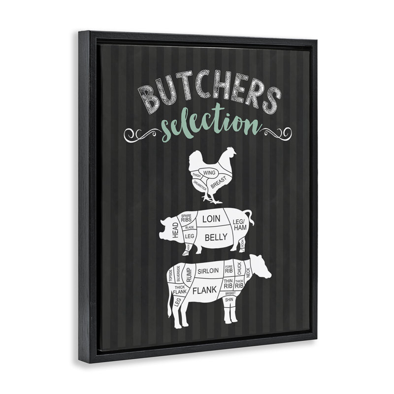 Cadre flottant Butchers, Cadre flottant noir de jais, H 21 po x l 17 po
