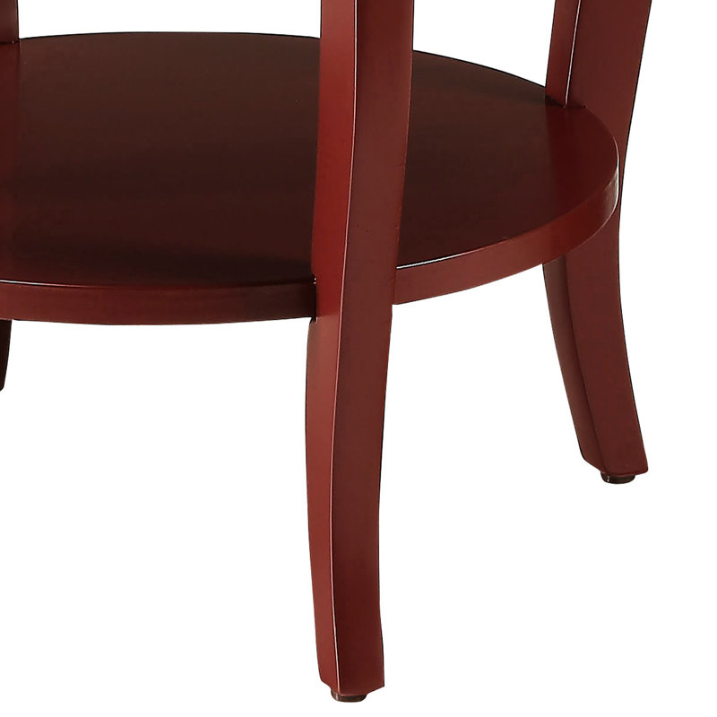 Table d'appoint rouge avec rangement inférieur - Un charme intemporel. Matériaux de qualité. Étagère en bois qui embellit tout espace de vie.
