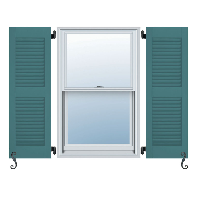 Atlantic Louvered Shutters, Tempest Blue, 20", 77"