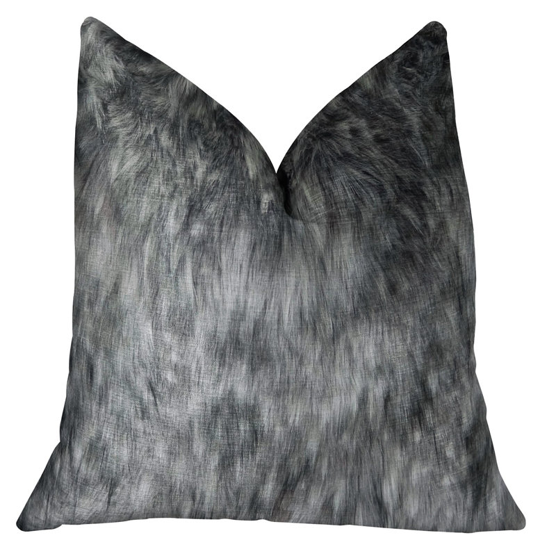 Wild Wolf Faux Fur Reversible Throw Pillow, 12" x 20", Lumbar Pillow