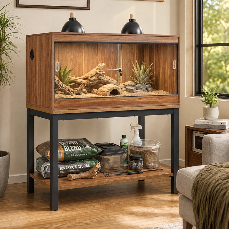 Réservoir de reptile 50 gallons, H 18 po x l 36 po x P 17,5 po, Naturel / naturel