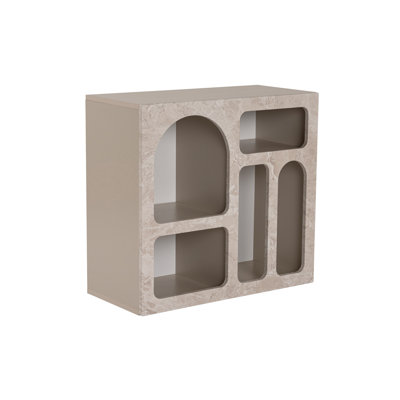 Modern Console Table, Travertine & Sandstone Colors, 31.5 x 29.1 x 14.6 inches | 100% Melamine Coated Particle Board, Thickness: 0.7 inches | Elegant Design for Living Room & Entryway, Durable & Stylish