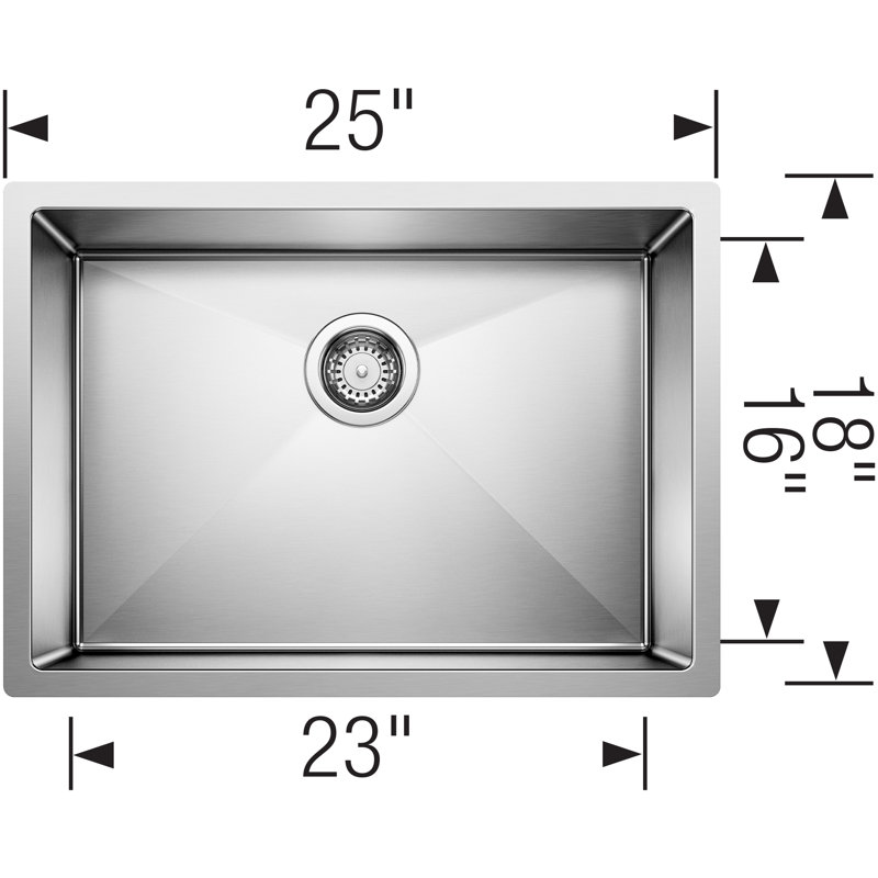 Radius 25" L x 18" W Undermount Kitchen Sink