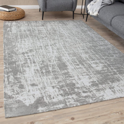 Carina Washable Rugs Striped Design in Grey