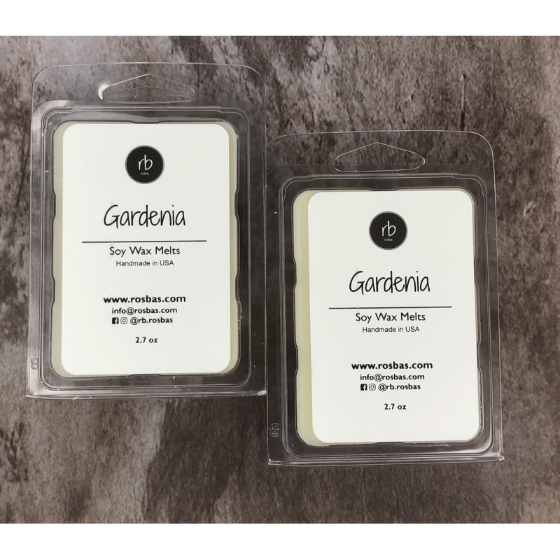 Gardenia Soy Wax Melts - Fondant propre, parfum sans flamme pour la maison - coulé à la main, durable, fabriqué aux États-Unis