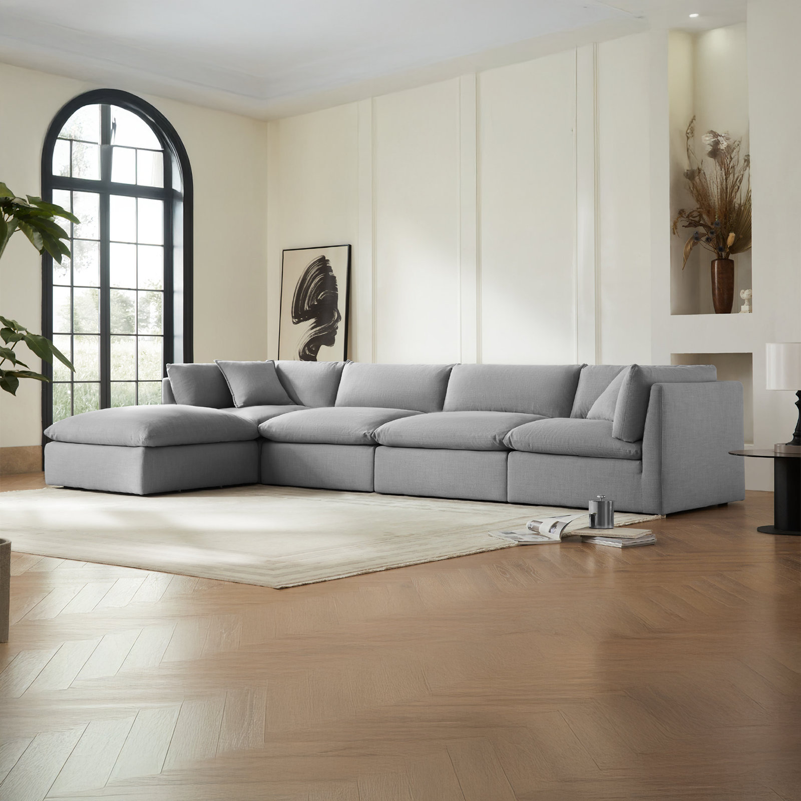 Annabella Modular Sectional, Effie Gray Performance Weave