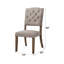 Ensemble de 2 chaises d'appoint en lin beige et chêne vieilli Bernard-5359674