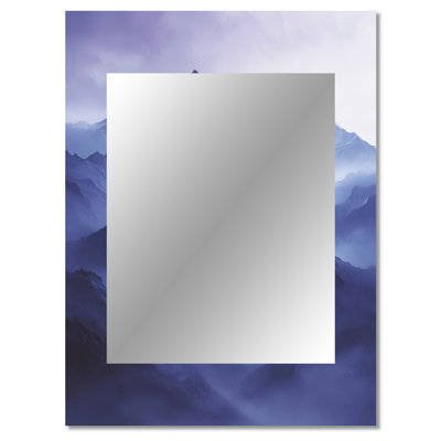 Misty Peaks In The Twilight III - Mountains Decorative Wall Mirror, Traditional Mirror, Printed Metal Art