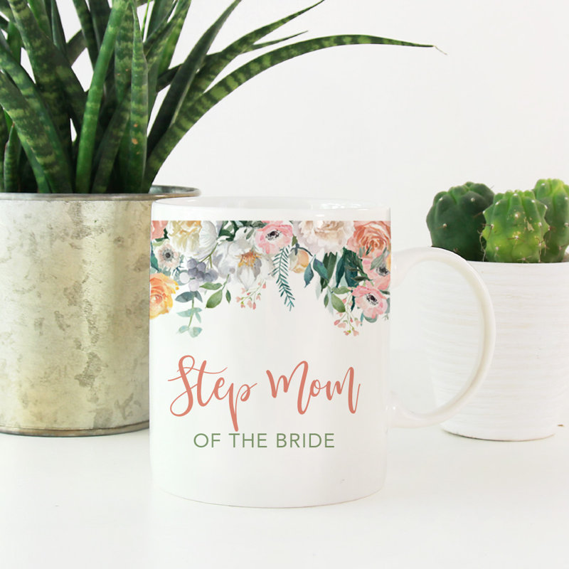 Cadeau de mariage tasse à café, roses fleurs de pêche, belle-mère de la mariée, paquet de 1, cadeau d'anniversaire de Noël pour elle