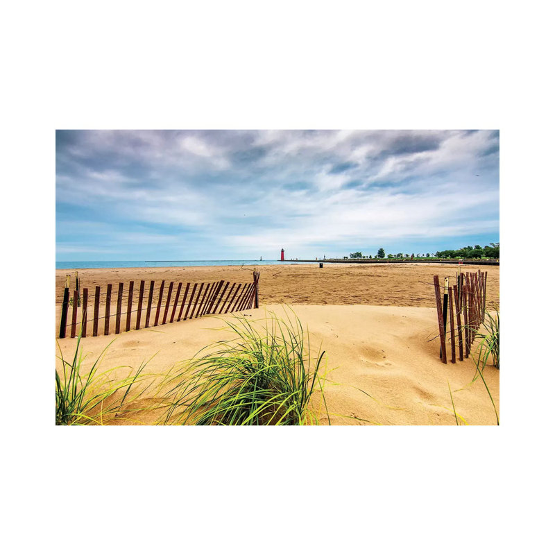 Milwaukee Pierhead Lighthouse And Beach 1 Piece Wrapped Canvas Wall Art, 20.32cm H x 30.48cm W