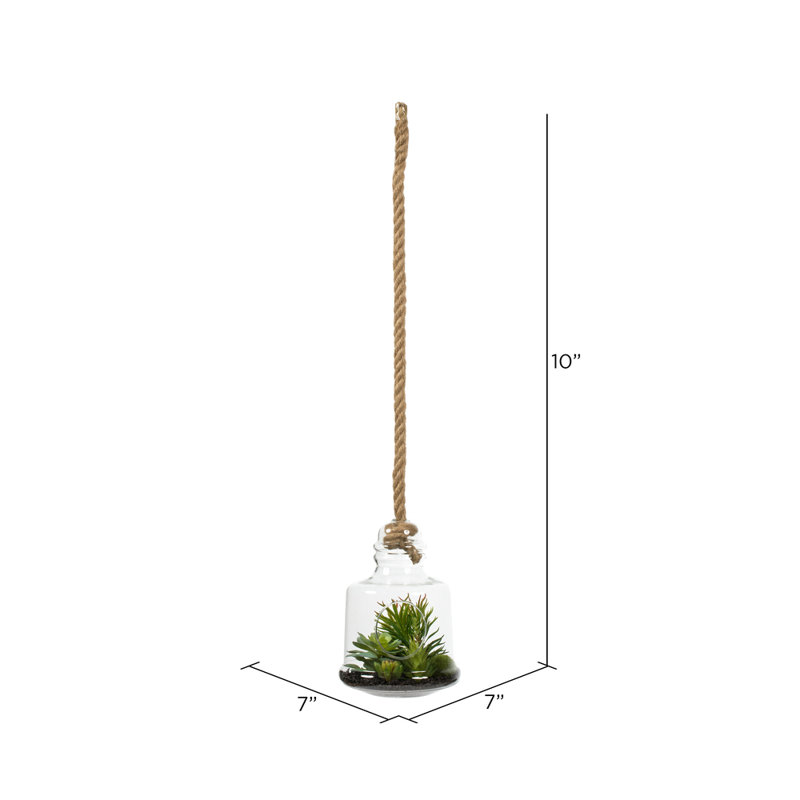 10'' Faux Succulent in Glass Jar