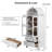 Tall Arched Top Cabinet Bookcase with Glass Doors and Drawers for Kitchen, Workspace-343128344