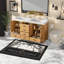 Meuble-lavabo moderne en bois avec rangement double, tablettes réglables
