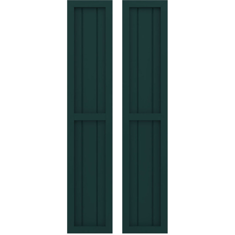 Deux volets à panneaux égaux Americano (par paire), 10 1/2", 31", Vert thermique