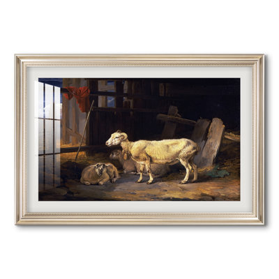 Moutons dans une étable, 1810 - James Ward - Estampe encadrée sur mesure