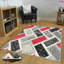 Tapis gris / rouge en polyester tissé à la machine Meiners-131195371