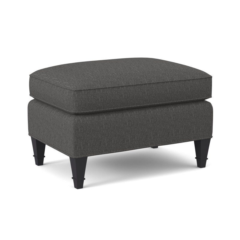 Everton Ottoman, Venice Linen, Vintage Ebony