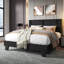Structure de lit tapissier pleine grandeur avec tête de lit en tissu de velours, support de lattes en bois robuste, silencieux, aucun sommier tapissier requis, blanc -136217975-136217972
