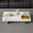 51" Modern Rectangular Coffee Table, Glossy Sintered Stone Table-top-1132601394