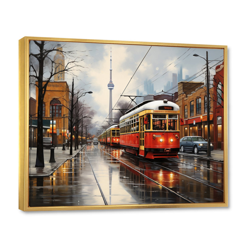 " Canada Cityscape Elegance I ", Gold, 24" H x 32" W x 1" D