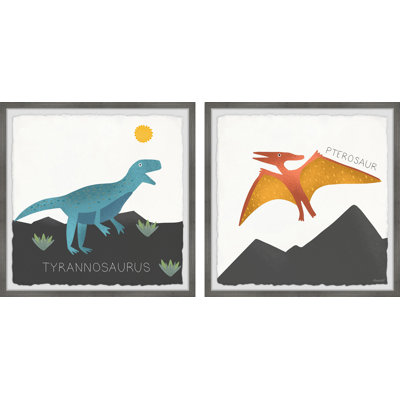 Mcmahan Bat-Winged Dinosaur 2-Piece Framed Art Set