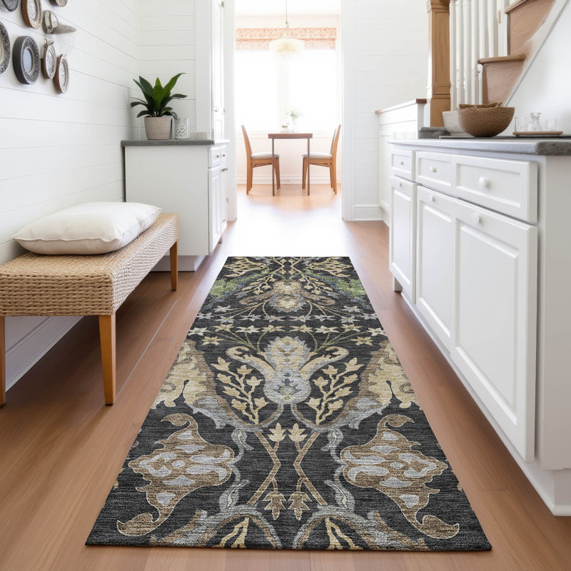 Premium Machine Washable Gurubaksh AMF1153 Global Rug, Tapis de couloir 2 pi 3 po x 7 pi 6 po