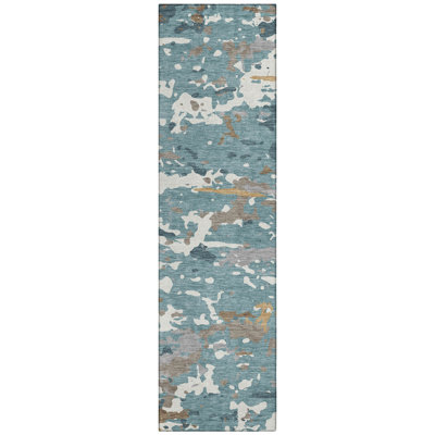 Machine Washable Indoor/Outdoor Chantille ACN2595 Abstract Rug