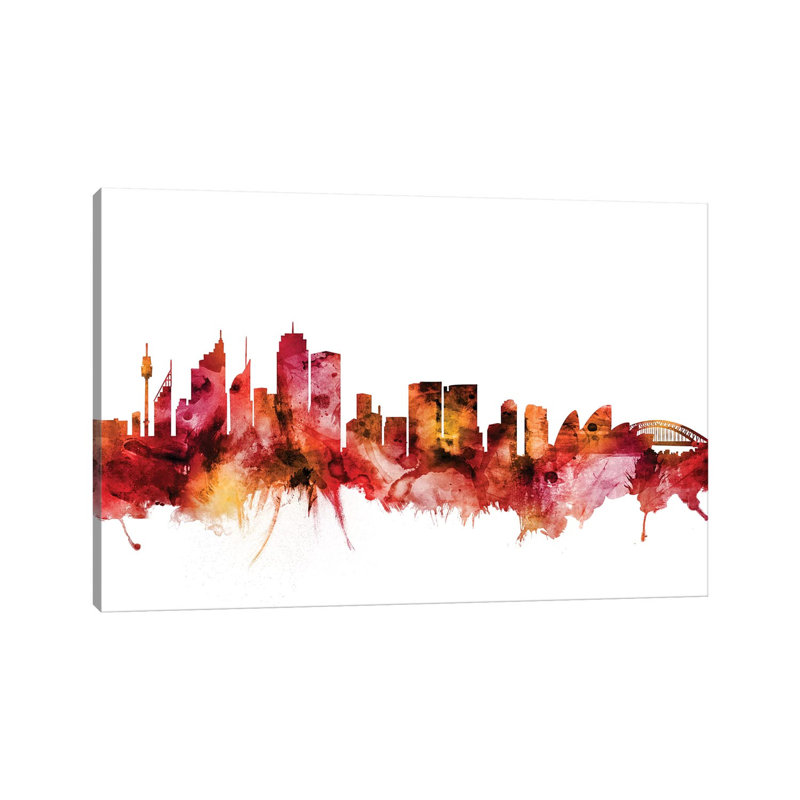 Sydney, Australia Skyline by Michael Tompsett - 1 Piece Wrapped Canvas Wall Art, 30.48 cm H x 45.72 cm W