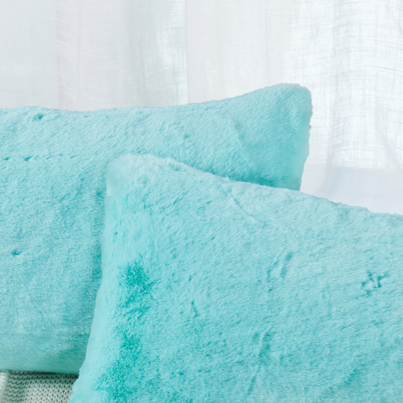 Housse de coussin carrée, Turquoise blanchi