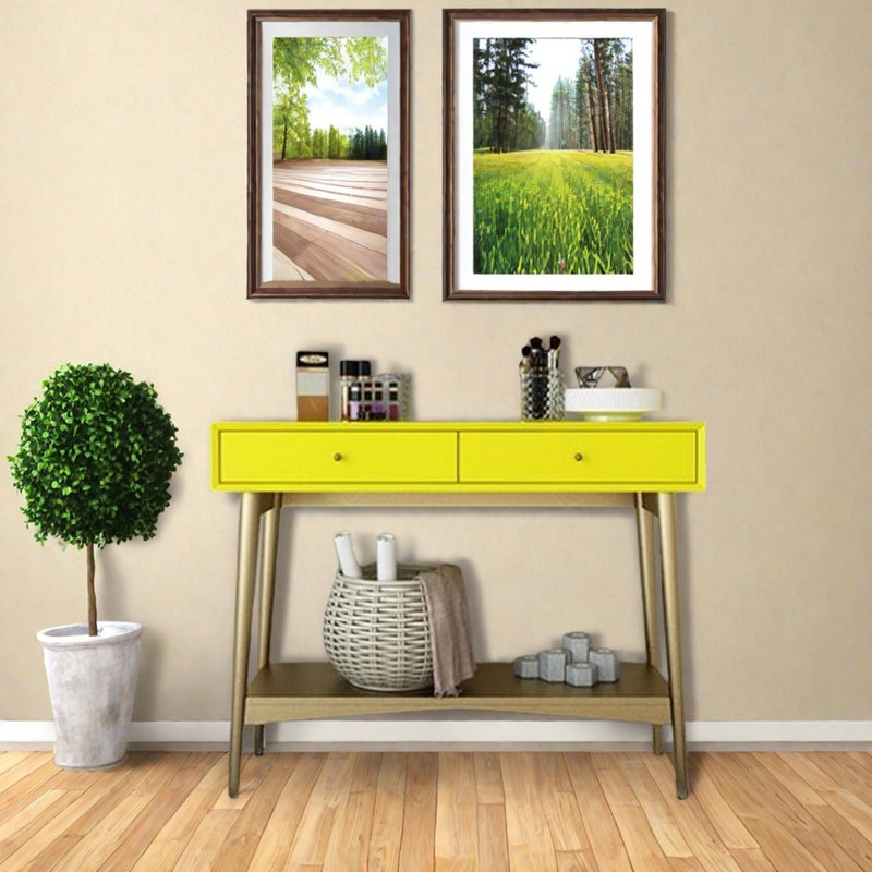 Console Modern Minimalist, H 29,5 po x l 39,4 po x P 17,7 po, Jaune