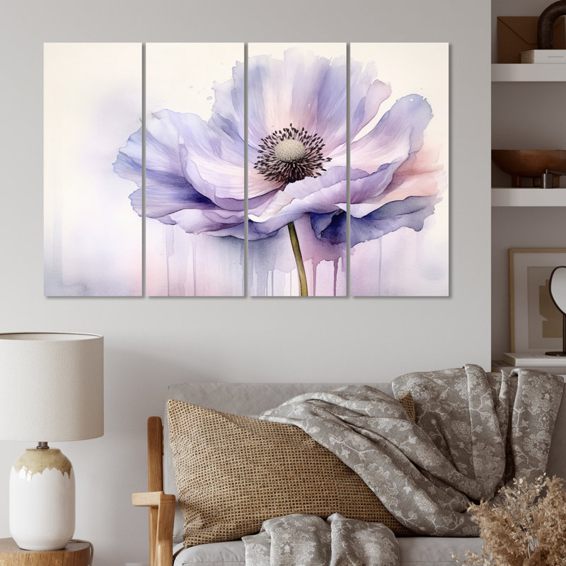 Pivoine mauve - ensemble de reproductions d'art florales en métal