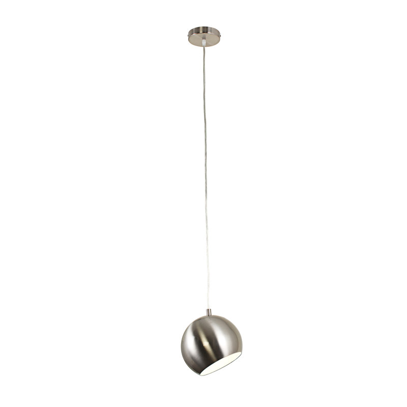 Luminaire sphère suspendu 1 lumières simple Monterey, Nickel brossé