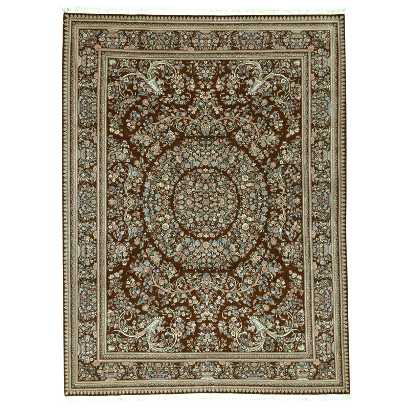 Tapis rectangulaire en laine noué à la main