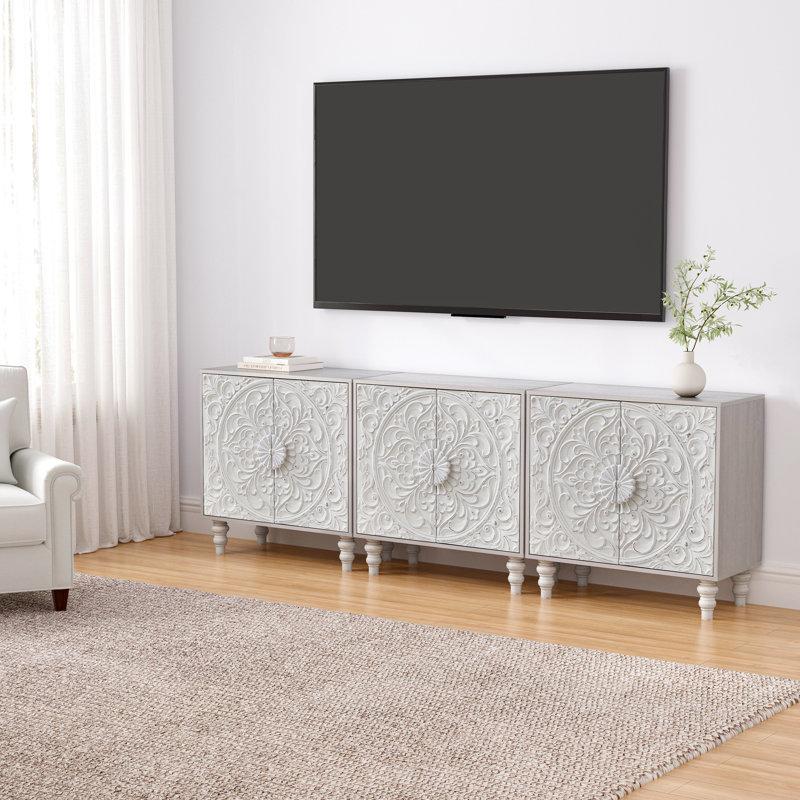 Buffet décoratif 30,7 po à 2 portes rétro, White