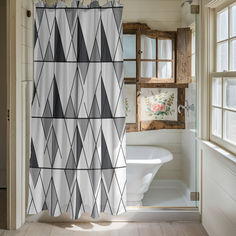Rideau de douche Gentle Polygonal Art - Premium, H 74 po x l 71 po