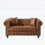 Canapé Chesterfield de 63,5 pouces de style contemporain, tissu technique avec boutons, accoudoirs cloutés et 2 coussins, revêtu d'un élégant matériau texturé-133426633