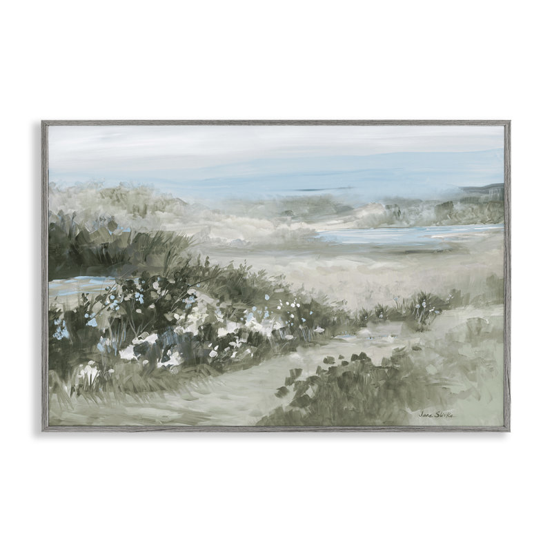 Giclée encadrée de paysage à composition neutre, design par Jane Slivka, H 12 po x l 18 po, Estampe numérique Farmhouse