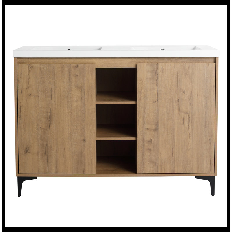 Meuble-lavabo double 47,60 po avec plateau Devasheeh
