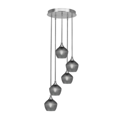 Luminaire suspendu grappe 5 lumières Kieisha Empire