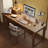 Dark walnut Rectangular Solid Wood desks-107558322