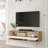 Future Tv Unit Cobble Pine-white Uv Print 40 Inches Floating Entertainment Center Console With Storage Shelves & Doors