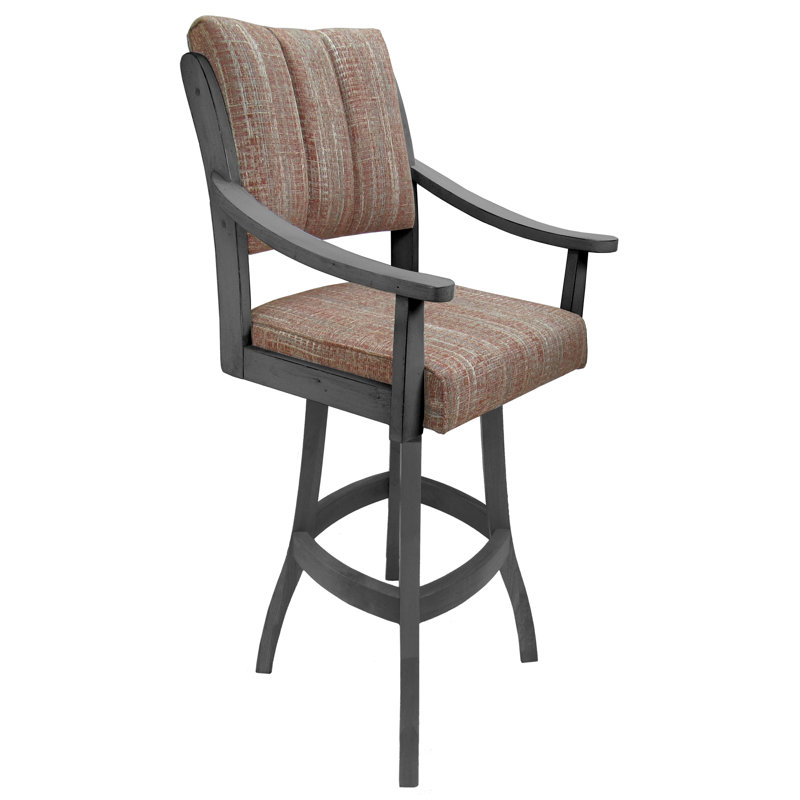 Tabouret pivotant Adaly, Grey/Light Brown, Tabouret de bar (siège d'une hauteur de 30 po)