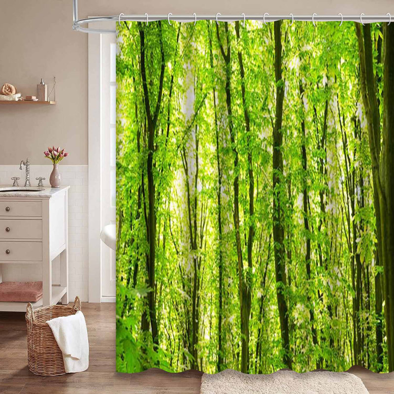 Rideau de douche avec 12 crochets Beautiful Forest Woods, L 72 po x l 84 po