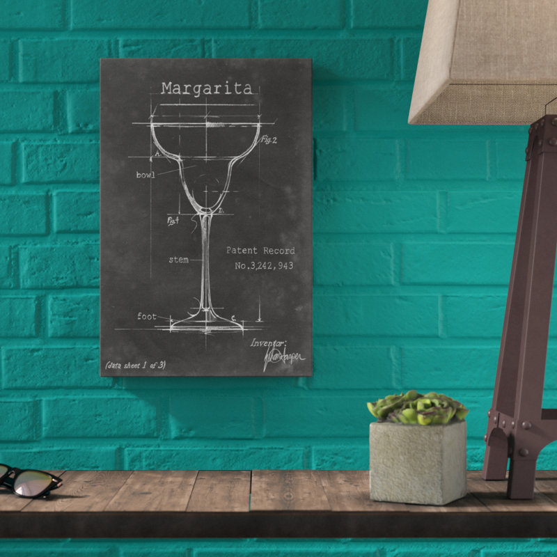 Barware Blueprint VI by Ethan Harper - Painting on Canvas, 46cm H x 30cm W, Wrapped Canvas