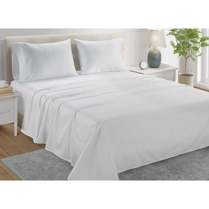 Ensemble de literie pour grand lit en coton égyptien, ensemble de draps pour grand lit profond, draps en coton à densité de tissage 800